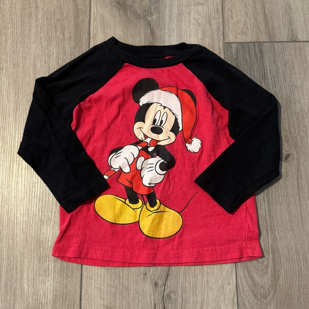 Christmas Mickey Mouse Kids Long Sleeve Shirt